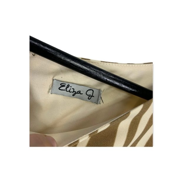 Eliza J Boat Neck Print Long Sleeve Dress *Medium - Picture 4 of 10